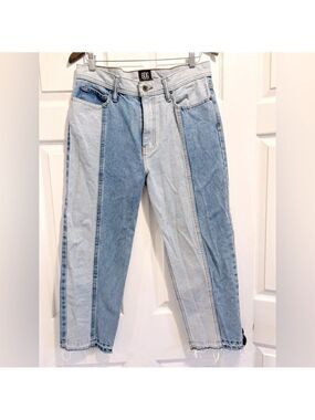 BDG Urban Outfitters Straight Cropped Jeans Spliced Two-Tone Raw Hem Size 30